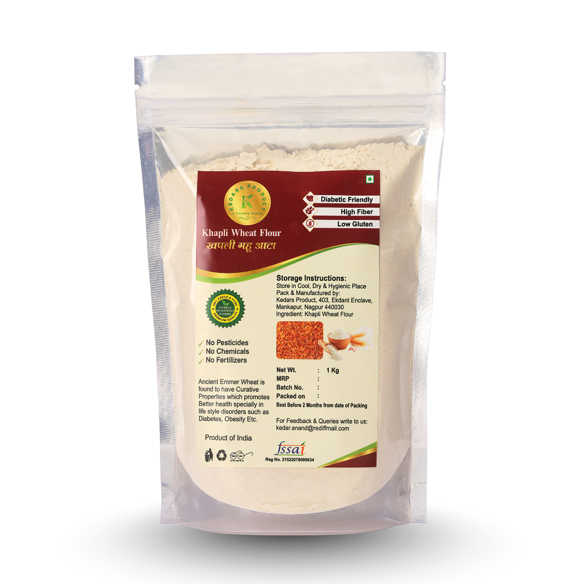 Khapli Wheat Flour/Emmer wheat flour/Antidiabetic flour
