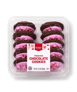 Valentine's Day Pink Frosted Chocolate Cookies