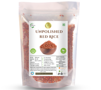 Kedars Product Unpolished Red Rice 2Kg – 100% Naturally Handpounded Laal Chawal | Rich Source of Iron, Vitamins & Antioxidants | Certified Organic | Gluten Free | No Additives