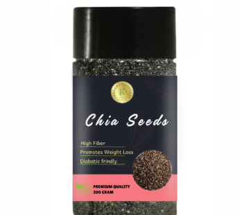 Kedars Product Chia Seed 200 Gram – Seeds for Weight Management | Rich in Calcium, Protein & Fibre | Beat the Heat | 100% Clean Chia Seeds for Eating | Antioxidant Rich Seeds.