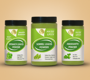 KEDARS PRODUCT Major Greens Combo (3 greens Spinach /Sorrel /Amaranth) 100 Gram Each