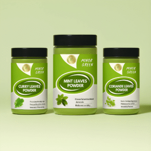 KEDARS PRODUCT Minor Greens Combo Curry /Coriander/Mint 100 Gram Each