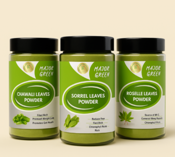 KEDARS PRODUCT Major Greens Combo (3 greens-Roselle/ chawali /sorrel leaves powder) 100 Gram Each
