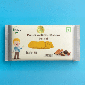 Roasted Hand Made mix millet khakhra | Gluten-Free Millet Snacks, No Palm Oil | Healthy Energy-Rich Ragi Crisps for Kids & Adults | Wholesome Ready-to-Eat Snacks. - 50 gram(Masala)