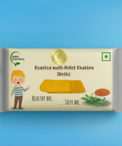Roasted Hand Made Mix Millet Khakhra | Gluten-Free Millet Snacks, No Palm Oil | Healthy Energy-Rich Ragi Crisps for Kids & Adults | Wholesome Ready-to-Eat Snacks - 50 Gram(Methi)