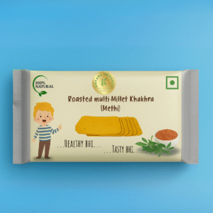 Roasted Hand Made Mix Millet Khakhra | Gluten-Free Millet Snacks, No Palm Oil | Healthy Energy-Rich Ragi Crisps for Kids & Adults | Wholesome Ready-to-Eat Snacks - 50 Gram(Methi)