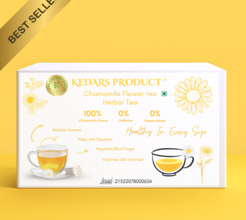 Kedars Product Chamomile Tea | SLEEP & RELAXATION | Herbal Tea – Caffeine Free – Flower Based – Non-Bitter – Non-GMO