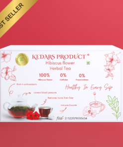 Kedars Product Hibiscus Tea | SKIN GLOW ENHANCING TEA | Flower Based - Herbal Tea - Caffeine Free - Tangy Flavor - Non-GMO