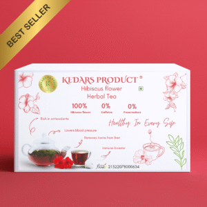 Kedars Product Hibiscus Tea | SKIN GLOW ENHANCING TEA | Flower Based - Herbal Tea - Caffeine Free - Tangy Flavor - Non-GMO