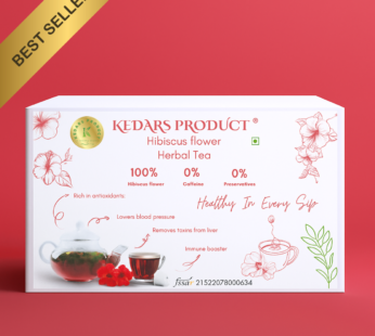 Kedars Product Hibiscus Tea | SKIN GLOW ENHANCING TEA | Flower Based – Herbal Tea – Caffeine Free – Tangy Flavor – Non-GMO