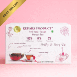 Kedars Product Pink Rose Tea Flower | VITAMIN-C | Beautiful Hair & Skin - Caffeine Free - Natural - Flower Based - Herbal Tea - Non-GMO