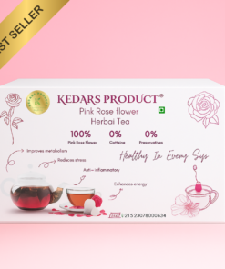 Kedars Product Pink Rose Tea Flower | VITAMIN-C | Beautiful Hair & Skin - Caffeine Free - Natural - Flower Based - Herbal Tea - Non-GMO