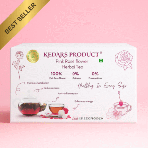 Kedars Product Pink Rose Tea Flower | VITAMIN-C | Beautiful Hair & Skin - Caffeine Free - Natural - Flower Based - Herbal Tea - Non-GMO