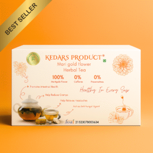 KEDARS PRODUCT Natural Marigold Tea Bags |Natural Sun Dried Marigold Flower | RELIEVES PAIN | Caffeine Free - Flower Based - Herbal Tea - Gluten Free - Non - Bitter