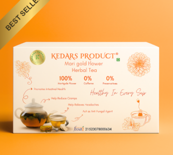 KEDARS PRODUCT Natural Marigold Tea Bags |Natural Sun Dried Marigold Flower | RELIEVES PAIN | Caffeine Free – Flower Based – Herbal Tea – Gluten Free – Non – Bitter