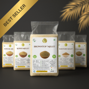 KEDARS PRODUCT Millets 2.5Kg - Natural Grains Combo Pack of 5 | Unpolished Millets | Siridhanya | Foxtail 500g, Kodo 500g,Little 500g, Barnyard 500g,Browntop 500g