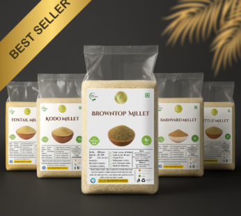 KEDARS PRODUCT Millets 5Kg – Natural Grains Combo Pack of 5 | Unpolished Millets | Siridhanya | Foxtail 1kg, Kodo 1kg,Little 1kg, Barnyard 1kg,Browntop 1kg