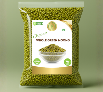 KEDARS PRODUCT Organic Whole Green Moong | Protein Rich, High Fiber, 100% Natural, Farm Fresh, Desi Taste, Healthy Pulses
