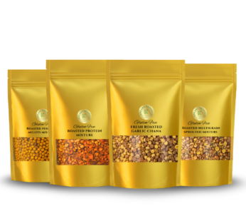 KEDARS PRODUCT Ultimate Roasted Nutrition 4 Pack Combo – Sprouted, Millet, Protein & Garlic Chana