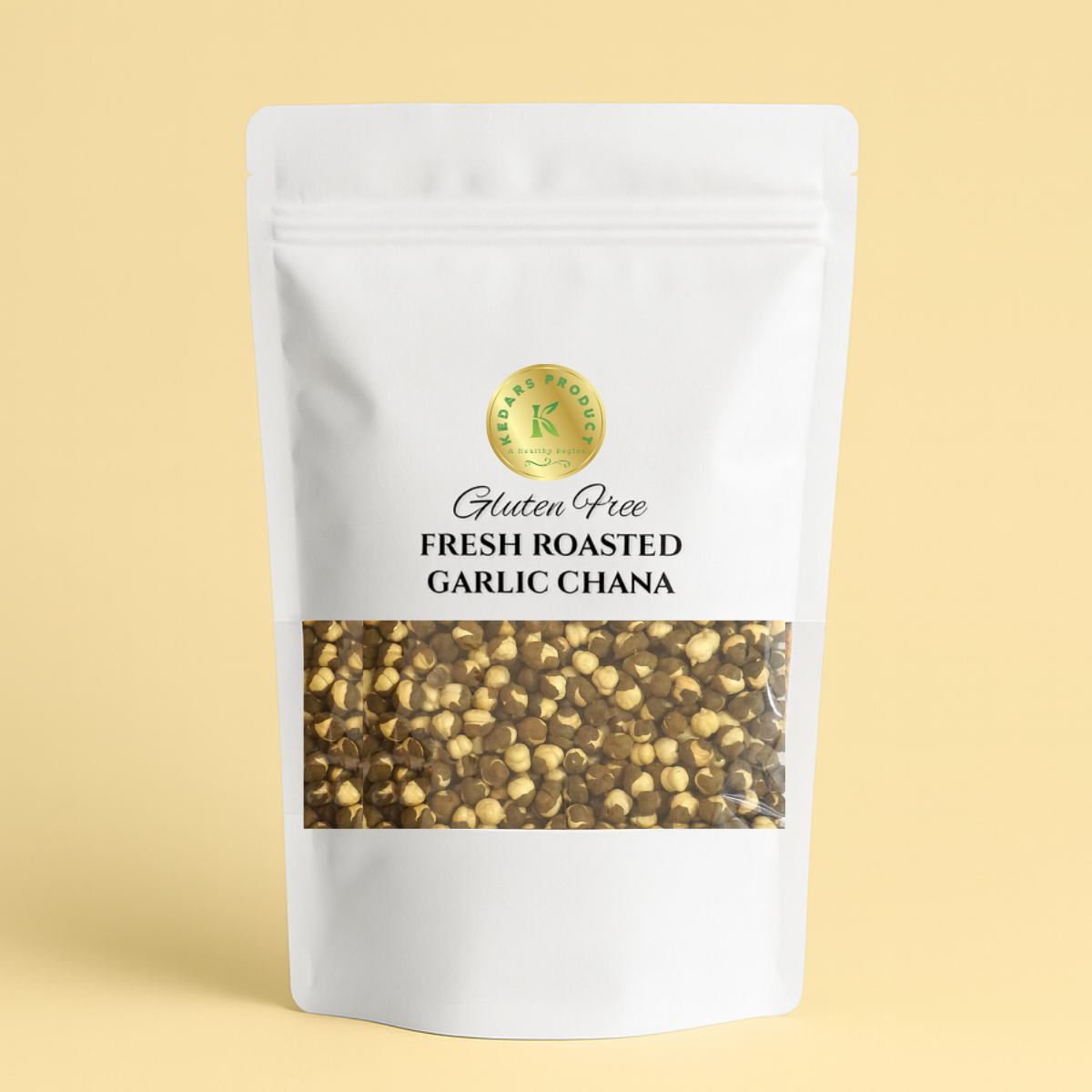 KEDARS PRODUCT Garlic Roasted Chana – Fresh, Crunchy, Protein & Fibre Rich 200g