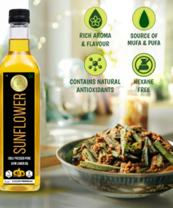 Alternative view of Kedars Product Wood Cold Pressed Sunflower Oil 1L | Plastic Bottle | Extracted on Wooden Churner | Natural | Chemical-Free | Cold Pressed Sunflower Oil for Cooking