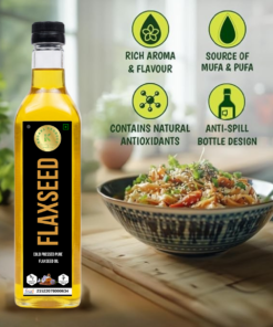 Alternative view of Kedars Product Wood Pressed Flaxseed Oil - 1 Litre |Kolhu/Kacchi Ghani/Chekku | Natural | Chemical-Free | Cold Pressed Flaxseed Oil for Cooking | Alsi Ka Tel | High in Omega - 1l (Pack of 1)