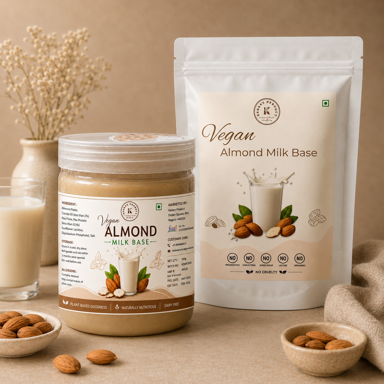 Vegan almond Milk Base