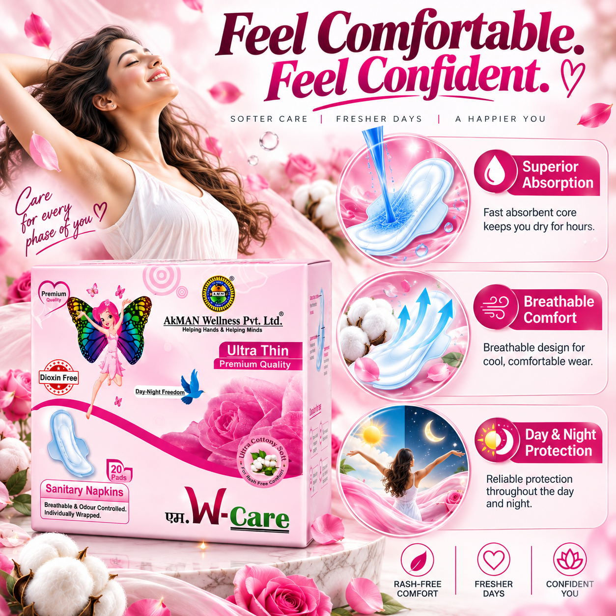 Akman Sanitary Napkins - 20 Pads - Image 3