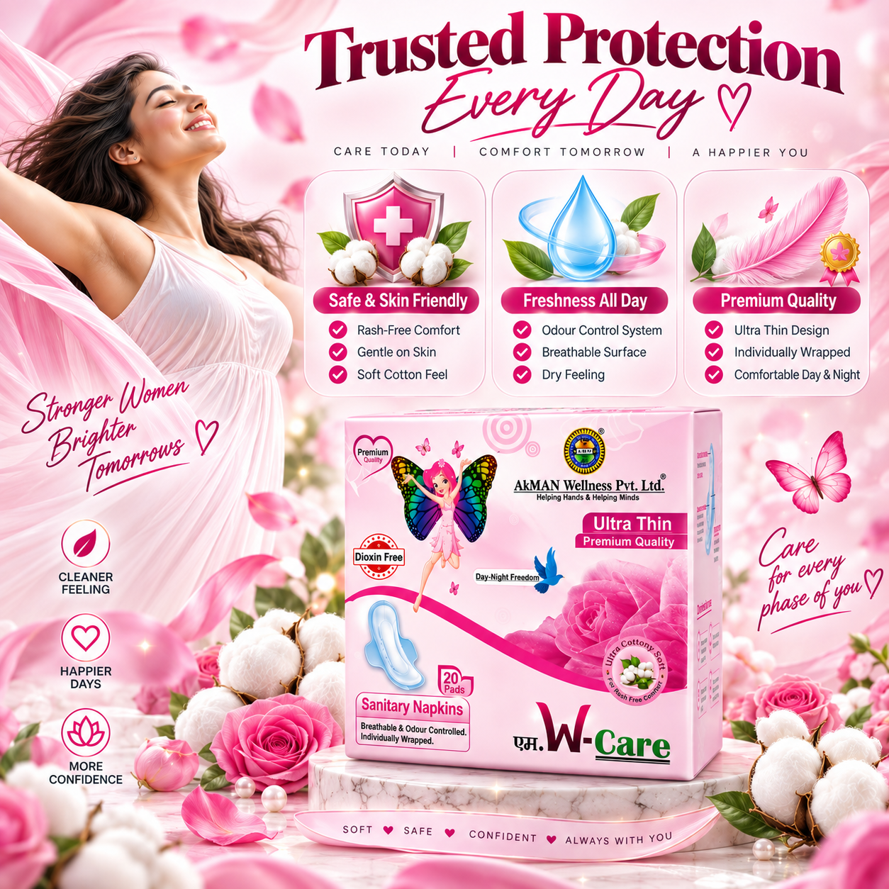 Akman Sanitary Napkins - 20 Pads - Image 4